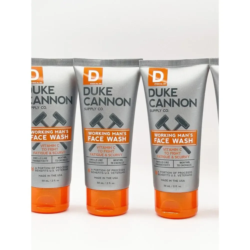 Duke Cannon Lot 5 Working Man's Face Wash 2 oz each Vitamin C Made in USA New